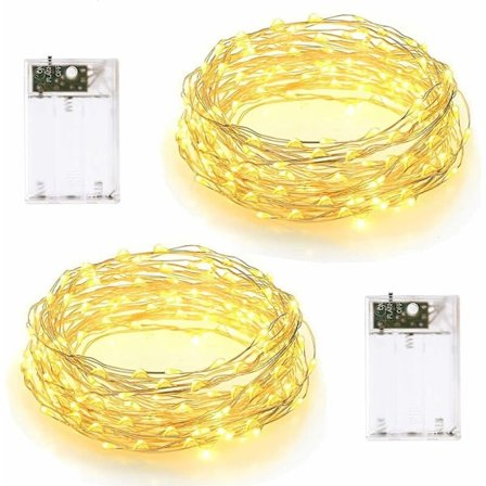 10m LED-valoketju, 2 valaistustilaa, paristokäyttöinen, 100 LEDiä, hopealanka, makuuhuoneeseen, seinälle, joulujuhliin, häihin, syntymäpäiville, 