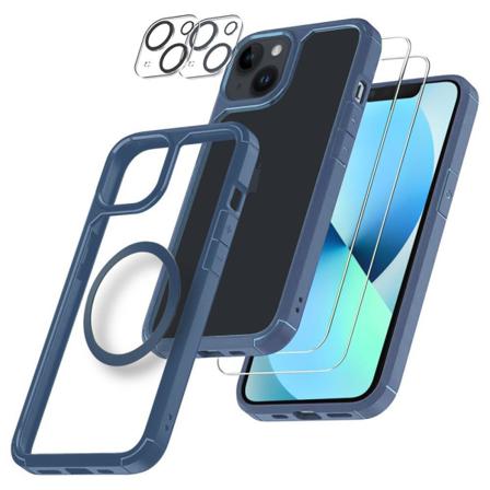 [6in1] Boom Iphone 14 Plus Skal - Linsskydd - Härdat Glas - Mags