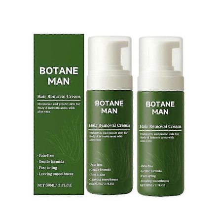 1-3X Botane Man Aloe Vera Hårfjerningskrem for Rask Hårfjerning Ansikt Kropp Sensitiv