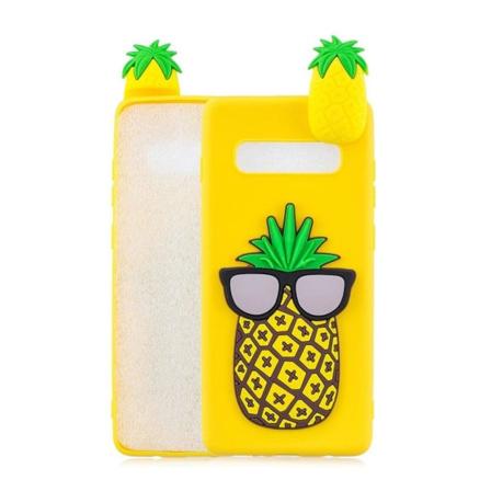 Samsung Galaxy S10 3D mønster blødt etui - Ananas Multicolor