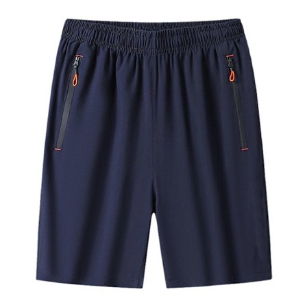 Treningsshorts for menn med glidelåslommer, vaskbare, høyelastiske bukser for fitness og gym - Xin Blue