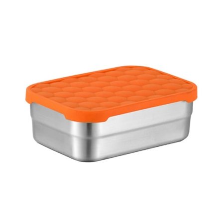 720ml Bento Matboks i Rustfritt Stål for Barn Lekkasjesikker Silikonlokk Stabelbare Metallbeholdere for Snacks og Saus Bærbar Oppbevaringsboks