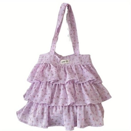 Sød dame blomstret nederdel taske strandtaske Korea stil stor kapacitet dame plisserede skuldertasker flæse blomsterprintet blomst pendler tasker til 