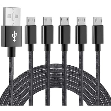 (5-Pack) Laddare Samsung S7 & S6 (2 meter) Extra Lång