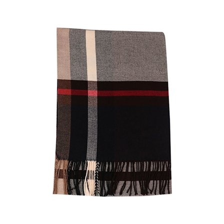 Luksus Klassisk Herre Wrap Cashmere Check Tørklæde Rød Stribe