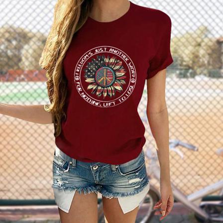 Kortärmad T-shirt Dam Med Rund Hals