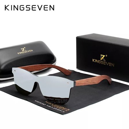 KINGSEVEN Naturliga Träsolglasögon Män Polariserade Mode Solglasögon Original Trä Oculos De Sol Masculino