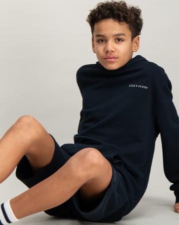 Lyle & Scott Script Embroidered Sweat Short Blau Shorts Jungen - Kidsbrandstore