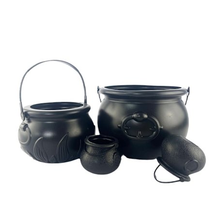 4-delad Godis Hink Plast Häx Gryta Nyhet Party Favörer Barn Halloween Party Dekorationer