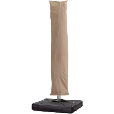 Fritstående Parasol Cover 255 x 62 cm, Beskyttelsescover i 250g Polyesterstof, Cover til Haveparasoller med Stang og Lynlås, Khaki