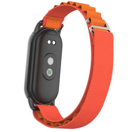 Nylon armband för Xiaomi Smart Band 8 Justerbart ersättningsarmband med svart kontakt