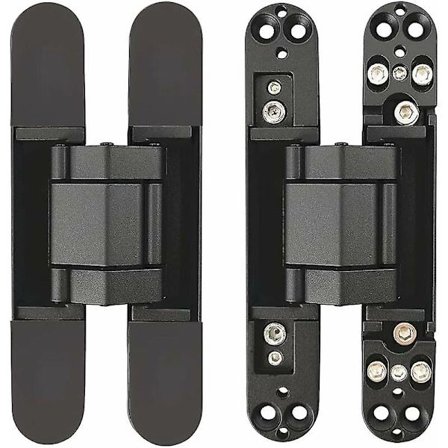 Usynlige hængsler til skjulte døre Justerbare Heavy Duty 3-d skjulte hængsler - Sort - 1 par