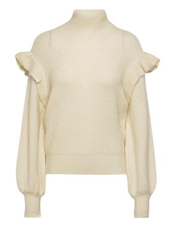 Vibooba Frill Pullover Bf Turtleneck Rullekravetrøje Creme Vila