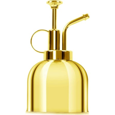 300 ml metalvandkande, retro messing vandkande, en rustfri stål vandkande, vandsprayer til indendørs udendørs planter blomster orkideer bonsai (guld)