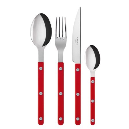 Sabre paris Sabre Bistrot Solid Bestiksæt 4 dele, rød | KitchenOne