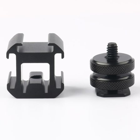 Lille trehovedet blitzsko base i aluminiumslegering - Tilføj mikrofoner og lys