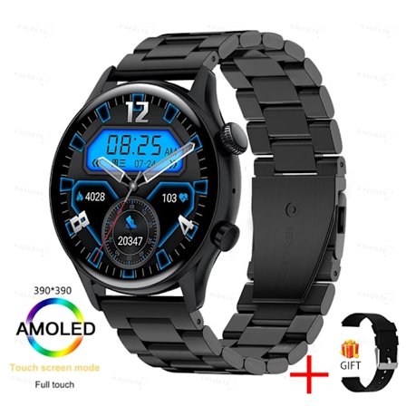 KAVSUMI Smartwatch AMOLED HD-skärm Always On Display Damklockor Bluetooth-samtal IP68 Vattentät Sport Fitness Smartwatch för män