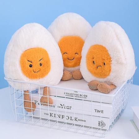 23cm Kawaii Kogt Æg Fyldt Legetøj Blødt Æg Plys Dukke Børns Legetøj Beroligende Legetøj Dekoration Plushie Sød Til Børn E