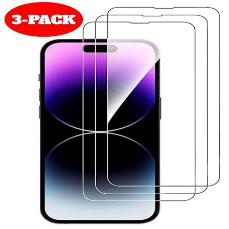 3-pack Härdat glas iPhone 14 - Skärmskydd Transparent