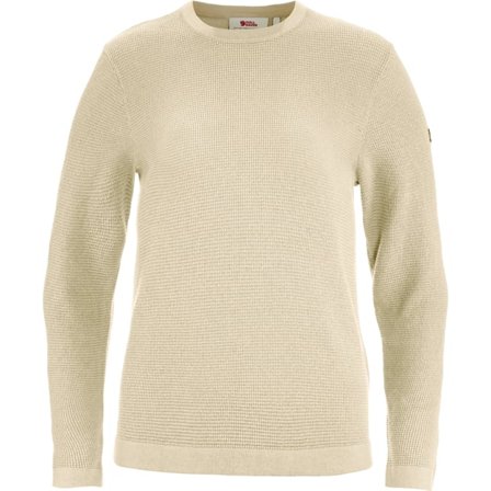 Fjällräven Women's Övik Lite Knit Sweater in Light Beige | Size: Medium, Organic Cotton/Wool