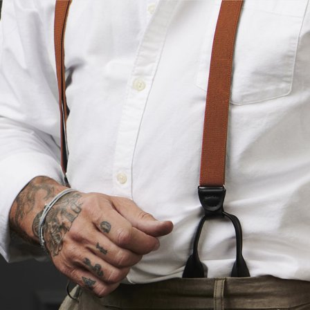 Tirantes finos para botones marrones para hombres - Tirantes para botones