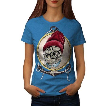 Face Swag Cool Head Cat Dam Royal Bluet-shirt