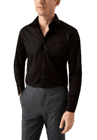 Eton Signature Twill-skjorta Slim Fit, Cut Away-krage Skjortor Herr Svart 44