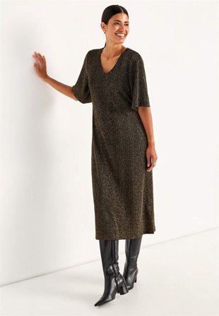 Cellbes of Sweden - Glitrende festkjole i bronze til damer i størrelse 38/40