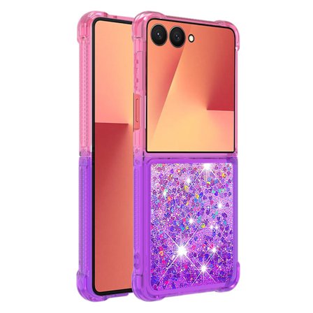 SKALO Samsung Z Flip7 Kviksand Glitter Cover - Pink-Lilla