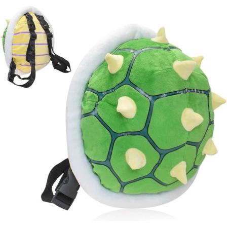 Grøn Koopa Troopa Rygsæk Skildpadde Skal Grøn Blød Plys Tegneserie Legetøj, 100% Ny lin