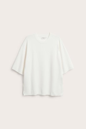 Kappahl | Finstickad tröja med kort ärm Offwhite XS | Offwhite