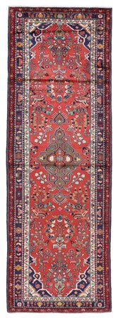 Tapis Hamadan 117X343 De Couloir Rouge Foncé/Rouge (Laine, Perse)