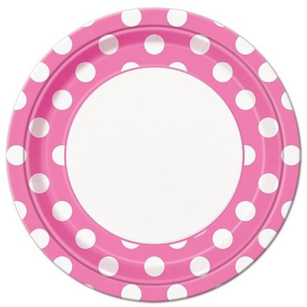 Platåer med rosa prikker i 8-pakning.