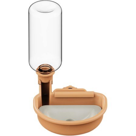 Vanddispenser til hund og kat [Orange, 480ml] Vandflaske til hundebur, drypfri