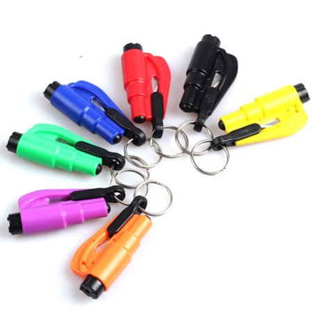 Sett med 7, vindusknuser og beltekutter nøkkelring, tilfeldig farge