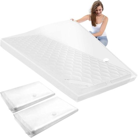 2-pakning Madrass Vakuumposer, Ekstra Store Vakuumoppbevaringsposer 220x100cm, Vanntett Plassbesparende (FMY)