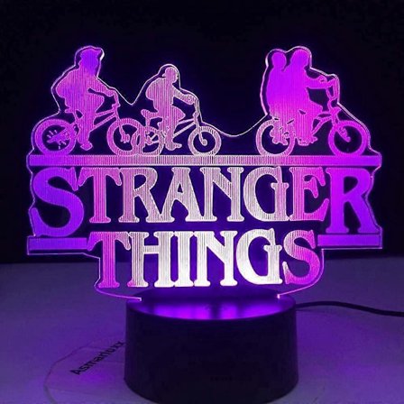3D Illusion Lampe Stranger Things Natlys Lampe Bordlampe 16 Farveskiftende Dekoration Nytår Valentinsdag Gave (FMY)