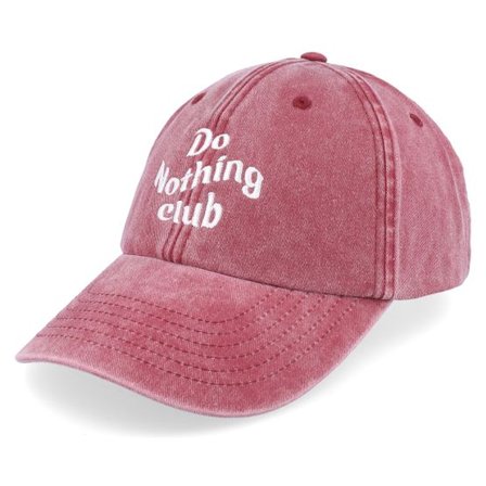 Iconic - Röd unconstructed Keps - Do Nothing Club Washed Red Dad Cap @ Hatstore