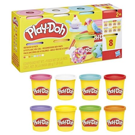 Play-Doh, 8 burkar med modellera, Klassisk från 3 år, Slumptal modell