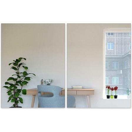 2-pack spegelakryl väggstickers - 40x30cm
