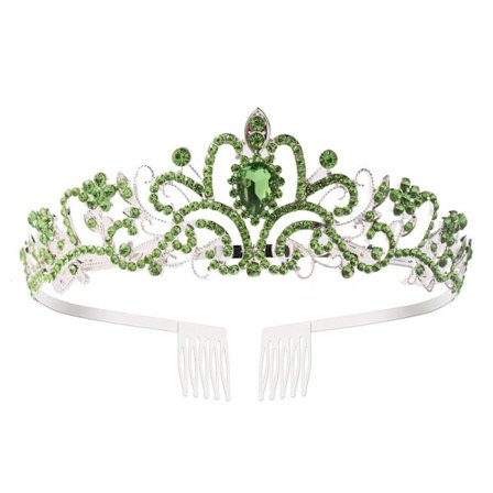 Crystal Rhinestone Krone Coiffure Krone Tiara GRÖN Green_YF