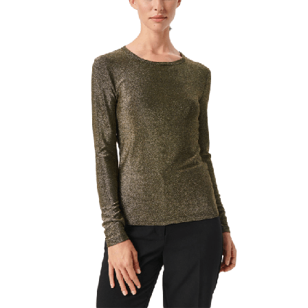 Soaked In Luxury SLSkylara Round Neck Långärmade toppar Dam Guld XL