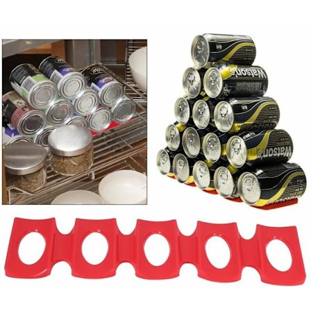 Køleskabsopbevaringsmåtte Silikonearrangør (Rød), Vinflaskeholder Ølholder Måtte til opbevaring af flaske Køleskabsorganisation