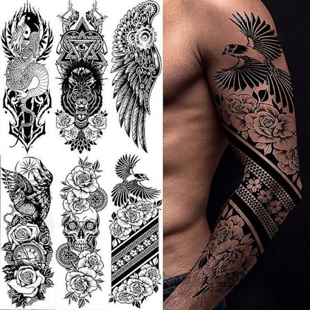 Tattoo Kit-6 Sheets Temporary Tattoos For Men Women Arm