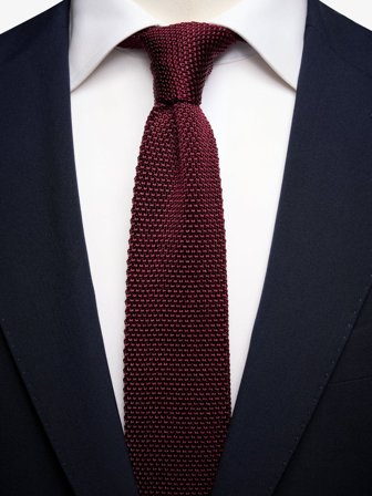 John Henric Men's Dunkel Bordeaux Strickkrawatte Size 6