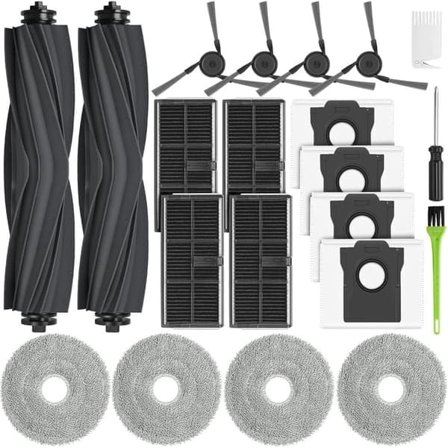 [NT] Dreame X40 Ultra Komplett Ersättningskit, 2 huvudborstar, 4 dammpåsar, 4 filter, 4 moppdynor, 4 sidoborstar
