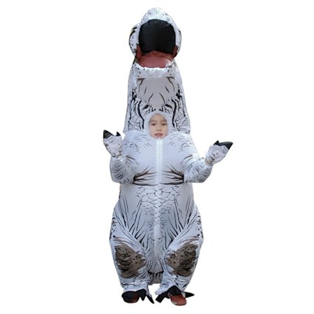 Ilmapallo Dinosaurus Puku Cosplay Puku Halloween Lapset Vihreä Aikuinen Valkoinen