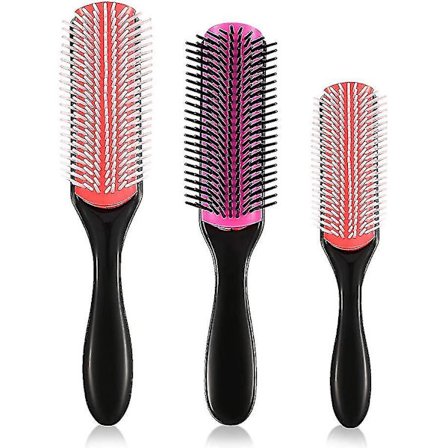 3-pack 9-rads Kudde Nylon Borst Styling Borstar Antistatiska