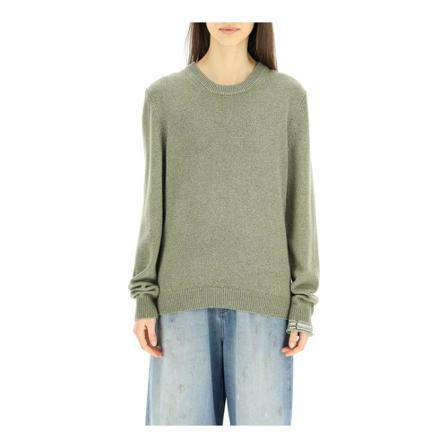 Maison Margiela Trui with contrast detail , Grijs , Dames , Maat: M
