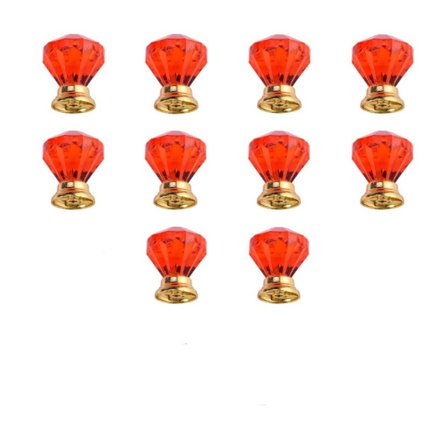 10 Stk Akryl Knopper Skab Trækker RØD